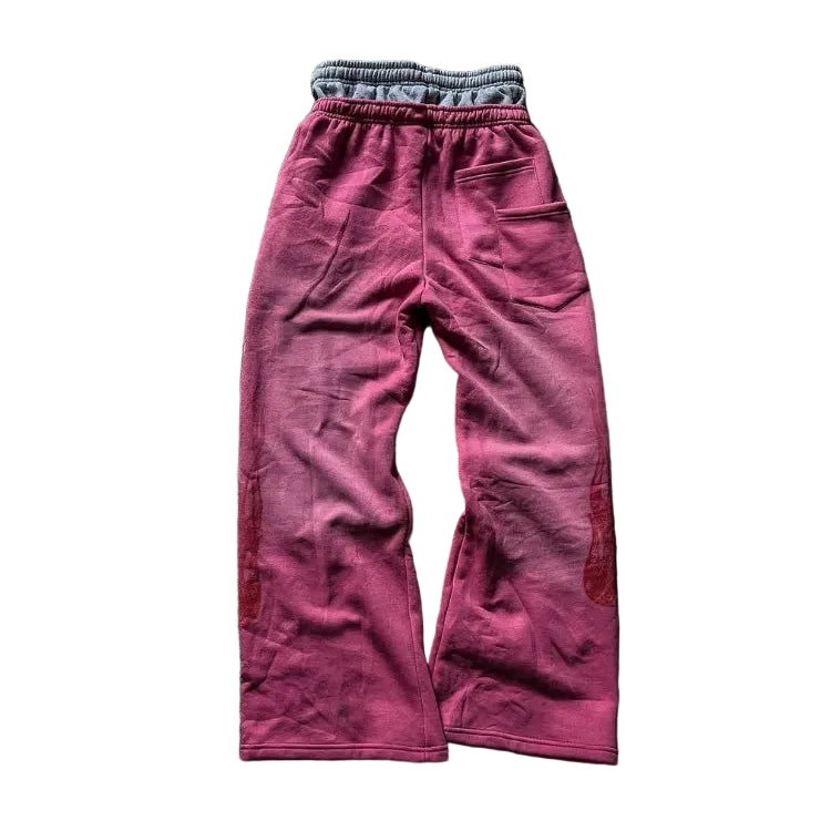 High Street Trendy Pants High Street Ins Trendy Brand Men's and Women's Loose Straight Tube Embroidered Printed Casual Pants